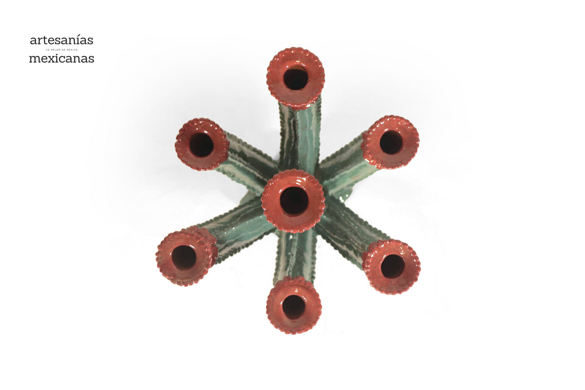 Candelero Nopal Vidriado - 39 cm 15.3 in Candelabros