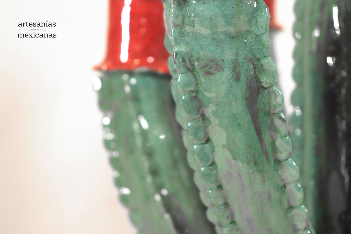 Candelero Nopal Vidriado - 39 cm 15.3 in Candelabros