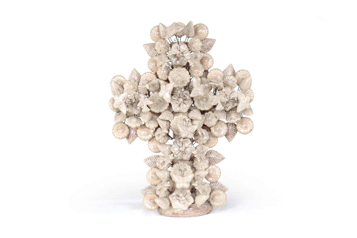 Cruz vintage vidriada de 40.5 cm. 15.9 In.