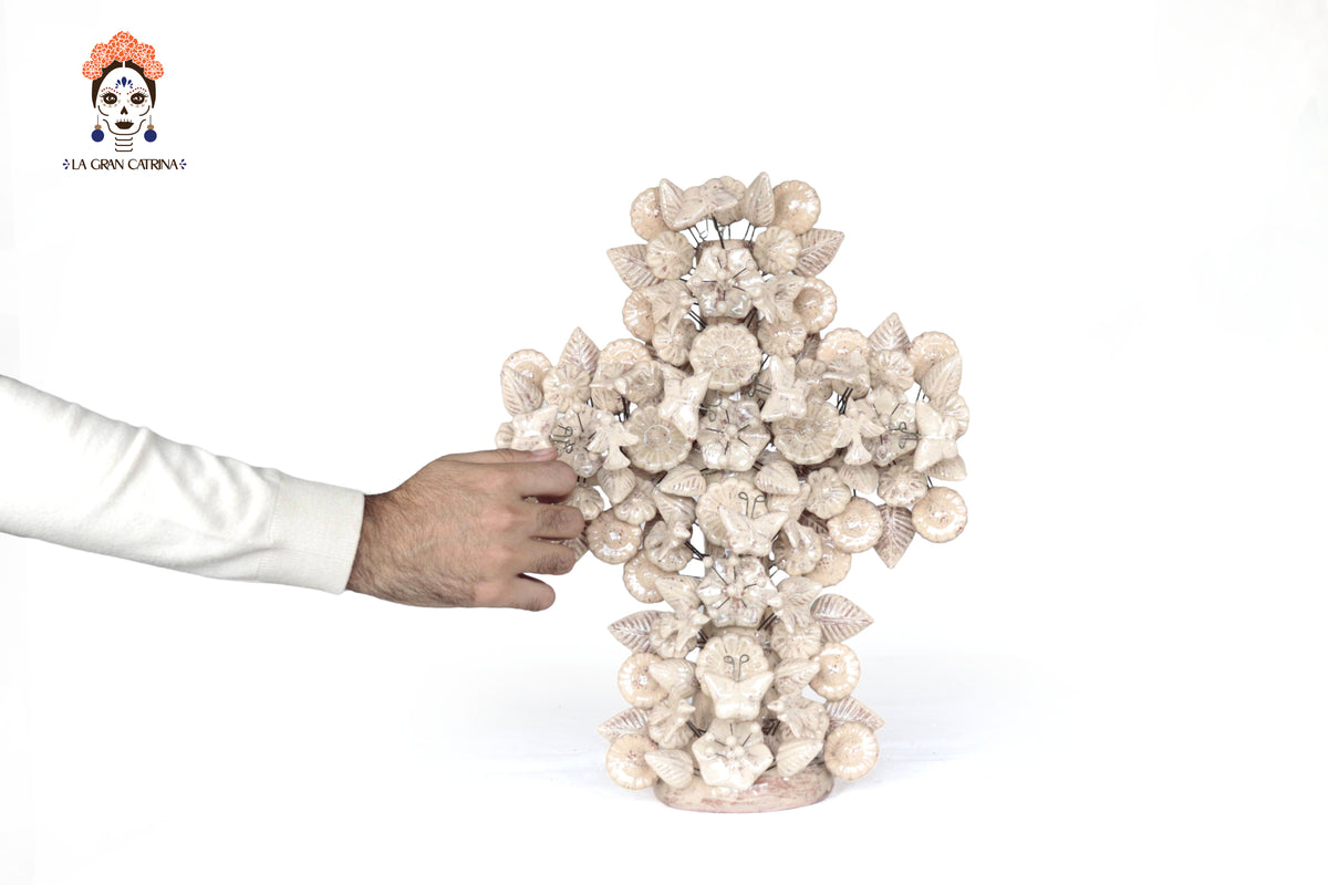 Cruz vintage vidriada de 40.5 cm. 15.9 In.