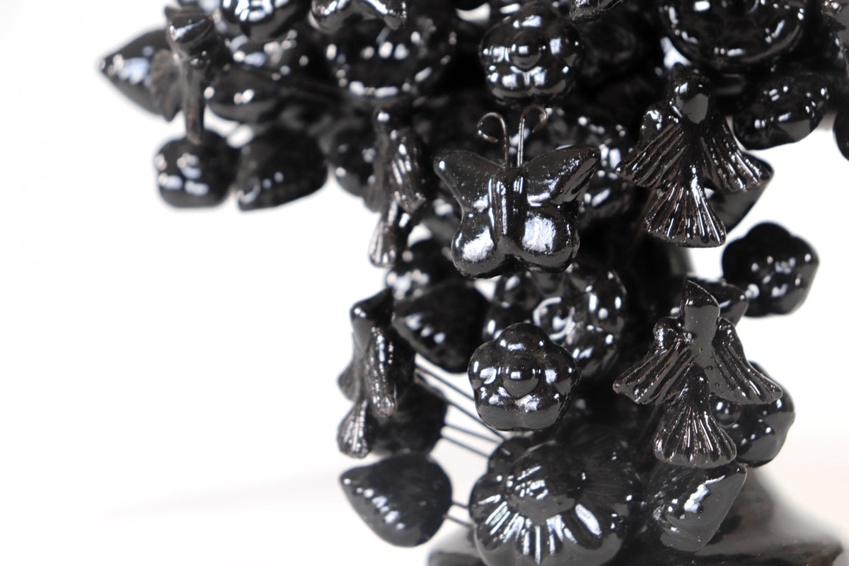 Cruz negra vidriada de 22 cm. - 8.6 in.