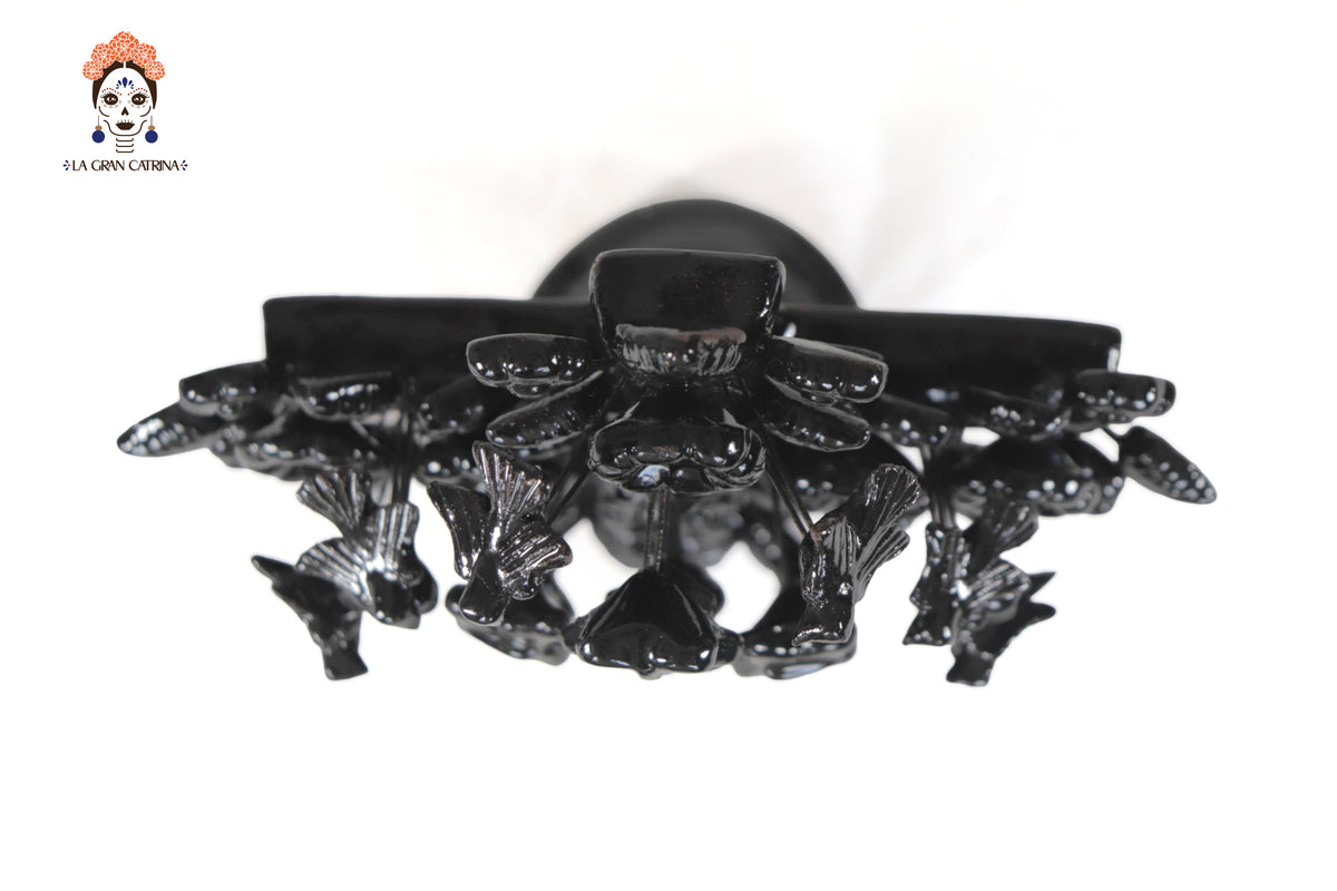 Cruz negra vidriada de 22 cm. - 8.6 in.