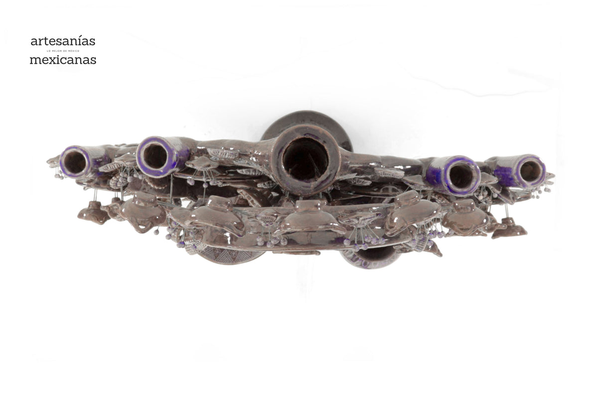 Cocina tradicional azul - Barro vidriado - Pieza de concurso - 125 cm. 49.2 in