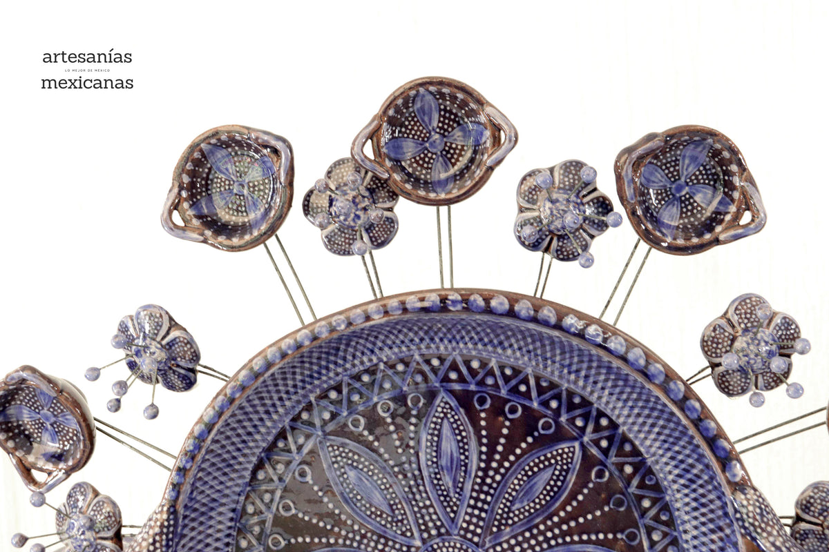 Cocina tradicional azul - Barro vidriado - Pieza de concurso - 125 cm. 49.2 in