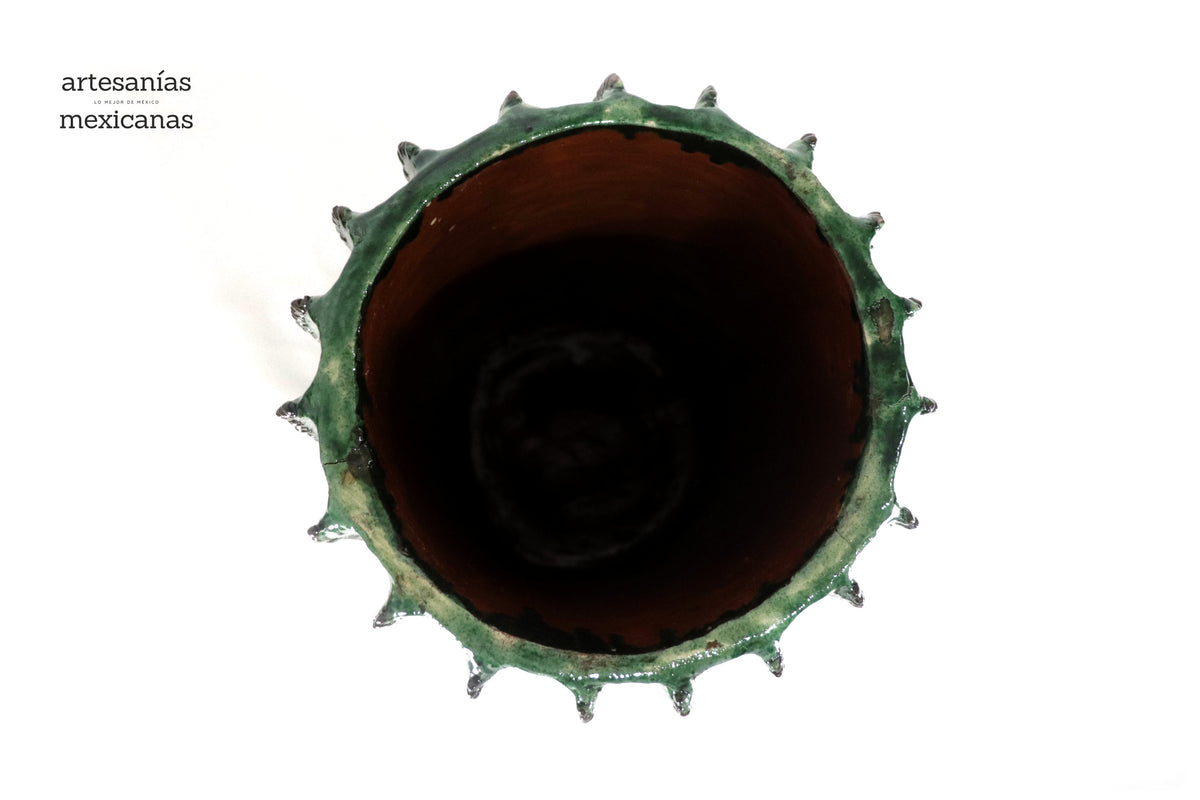 Cactus de barro vidriado 43.5 cm. - Maceta