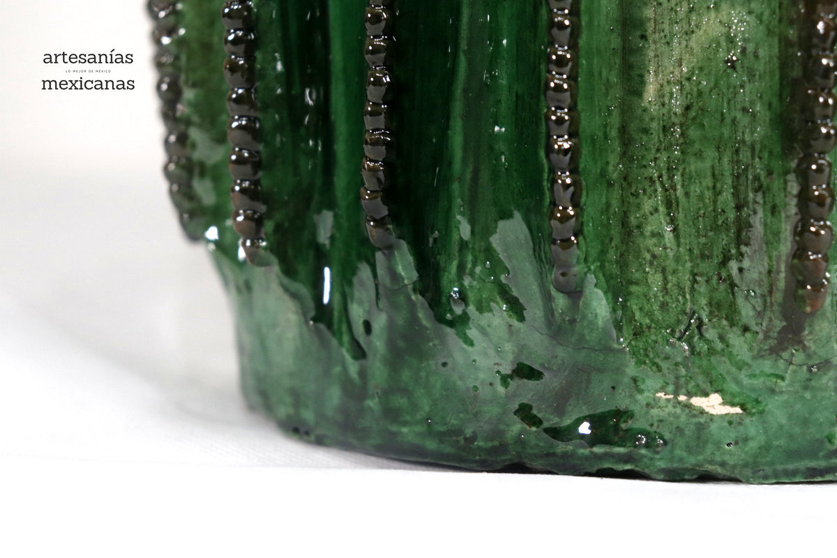 Cactus de barro vidriado 43.5 cm. - Maceta