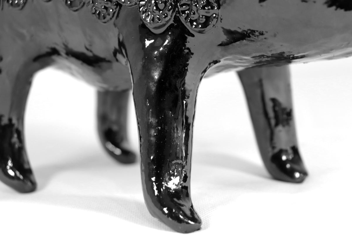 Cochinito - Cerdo de ahorro mediano - Negro - 27 cm. 11 in.