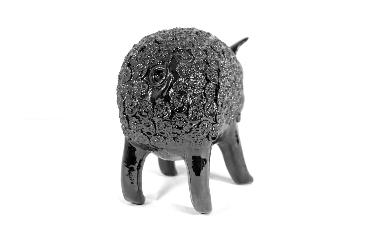 Cochinito - Cerdo de ahorro mediano - Negro - 27 cm. 11 in.