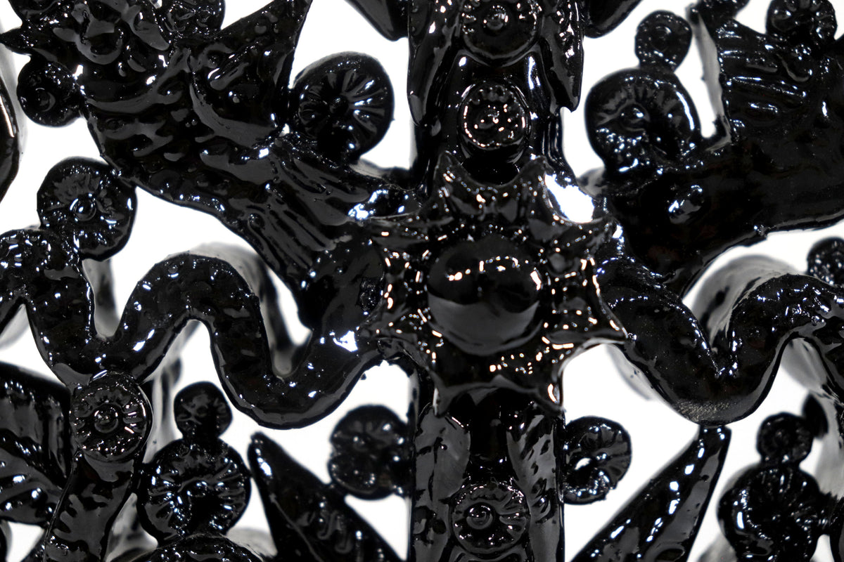 Candelero negro de 7 velas - 25 cm. 10 in. Candelabros
