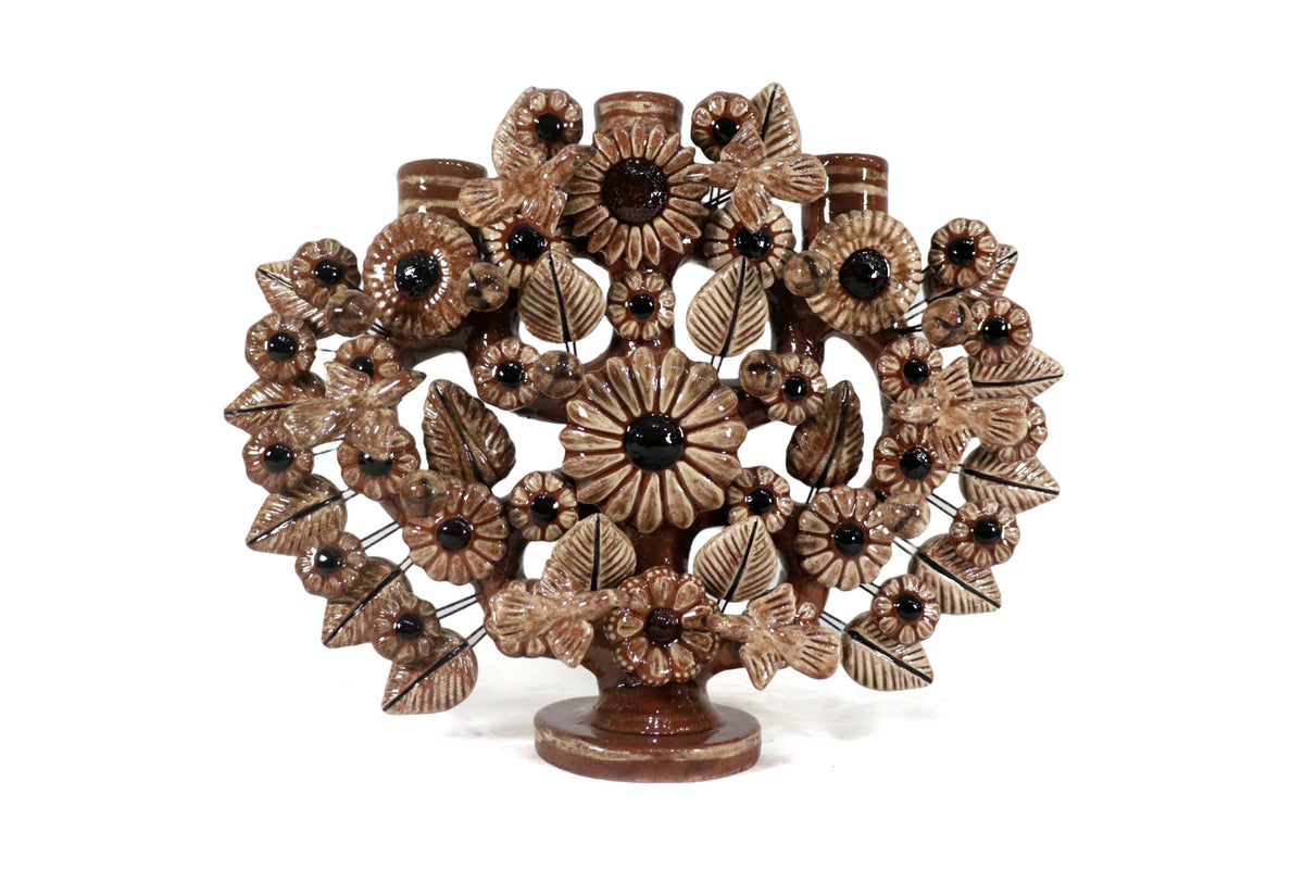 Árbol de la Vida Mediano Marrón – 3 Velas - 35 cm. 14 in.