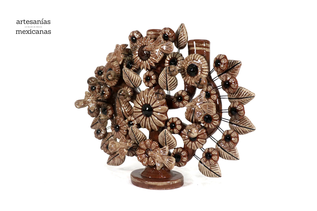 Árbol de la Vida Mediano Marrón – 3 Velas - 35 cm. 14 in.