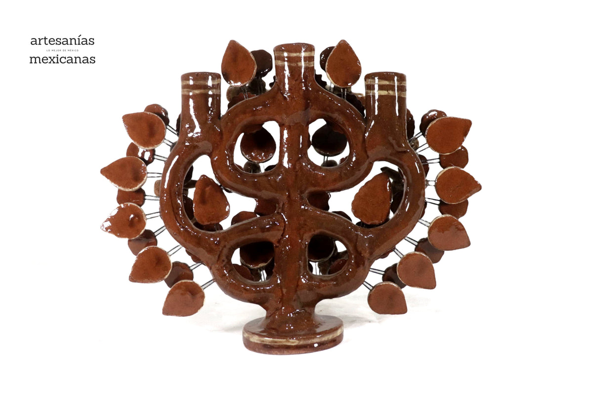 Árbol de la Vida Mediano Marrón – 3 Velas - 35 cm. 14 in.