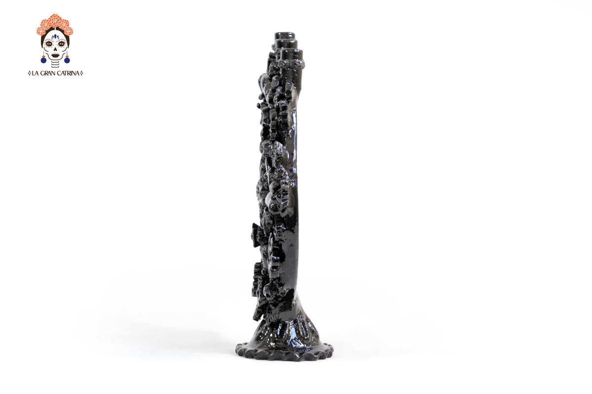 Candelero negro de 5 velas - 26.5 cm. 10.4 in. Candelabros