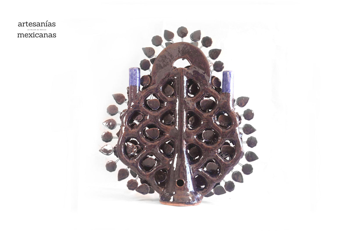 Árbol de la vida azul vidriado - 55 cm. 21.6 in - Sobre Pedido