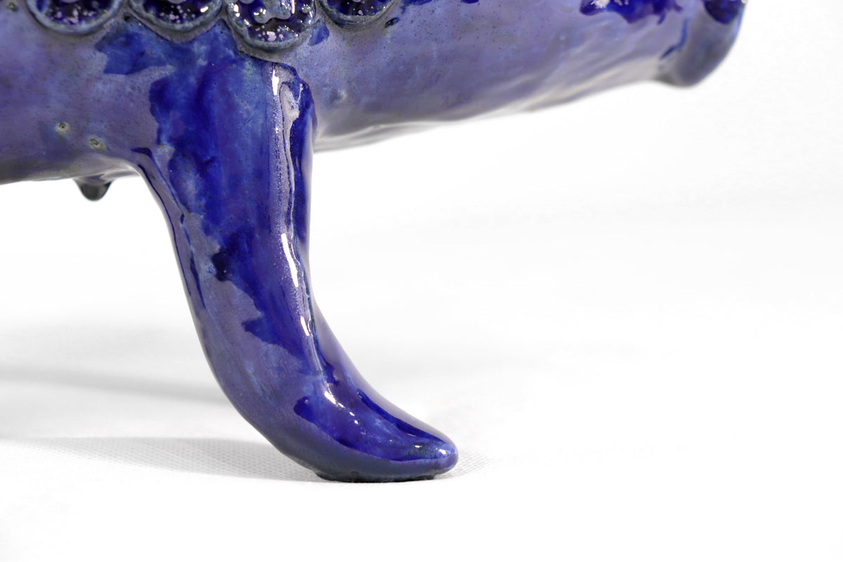 Cochinito - Cerdo de ahorro mediano - Azul rey - 27 cm. 11 in. Vidriado Santa Fe