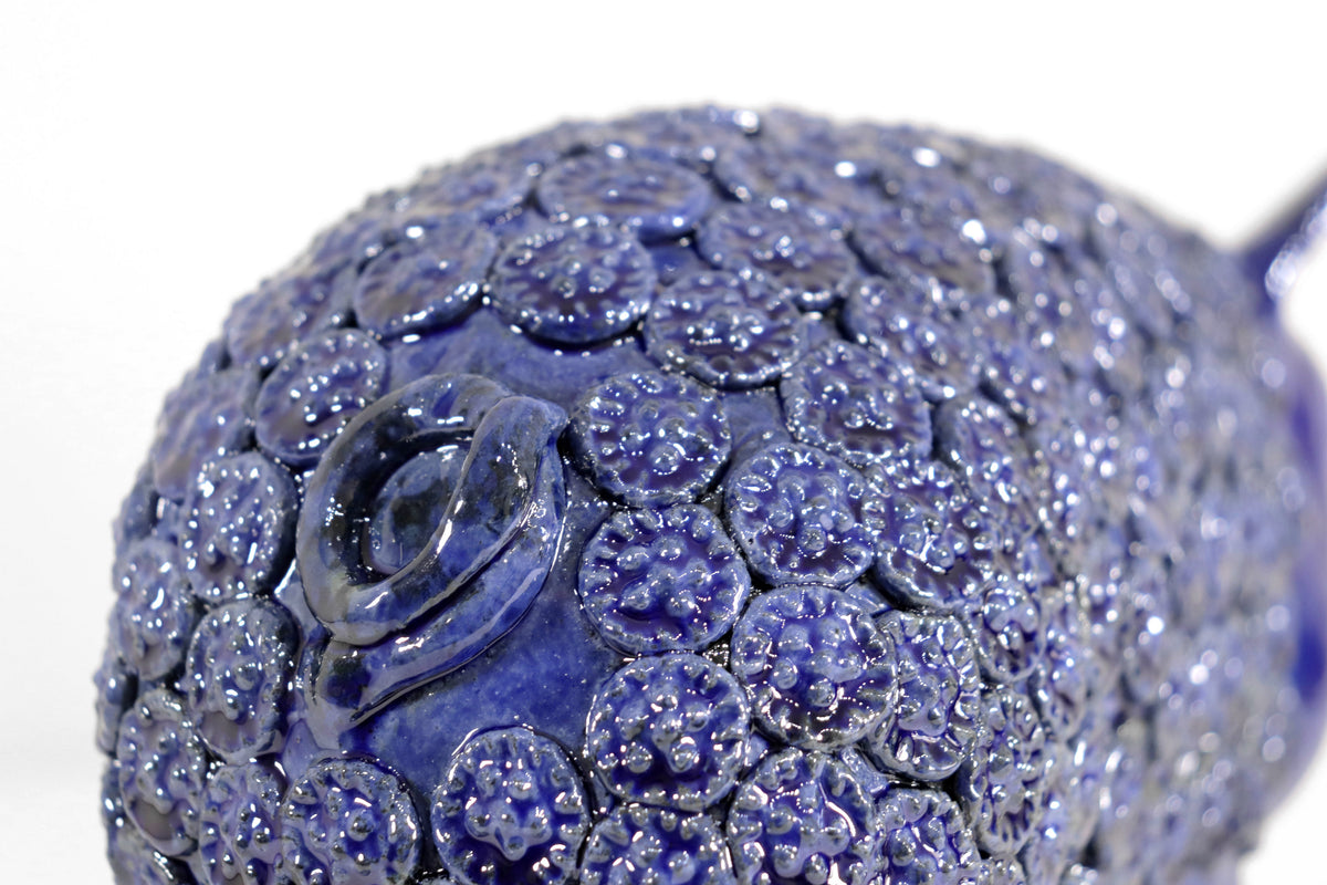 Cochinito - Cerdo de ahorro mediano - Azul rey - 27 cm. 11 in. Vidriado Santa Fe