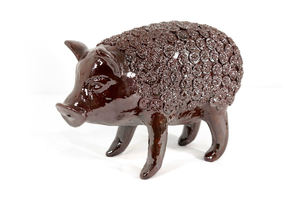 Cochinito - Cerdo de ahorro mediano - Café - 27 cm. 11 in.