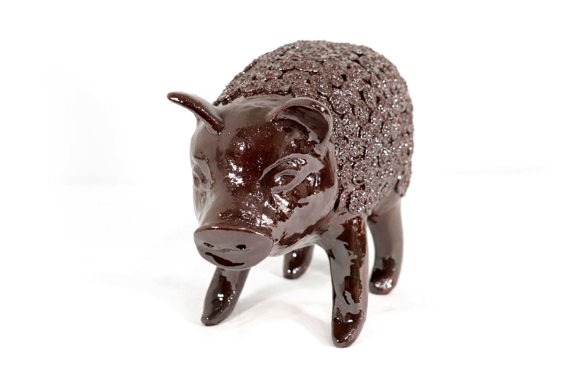 Cochinito - Cerdo de ahorro mediano - Café - 27 cm. 11 in.