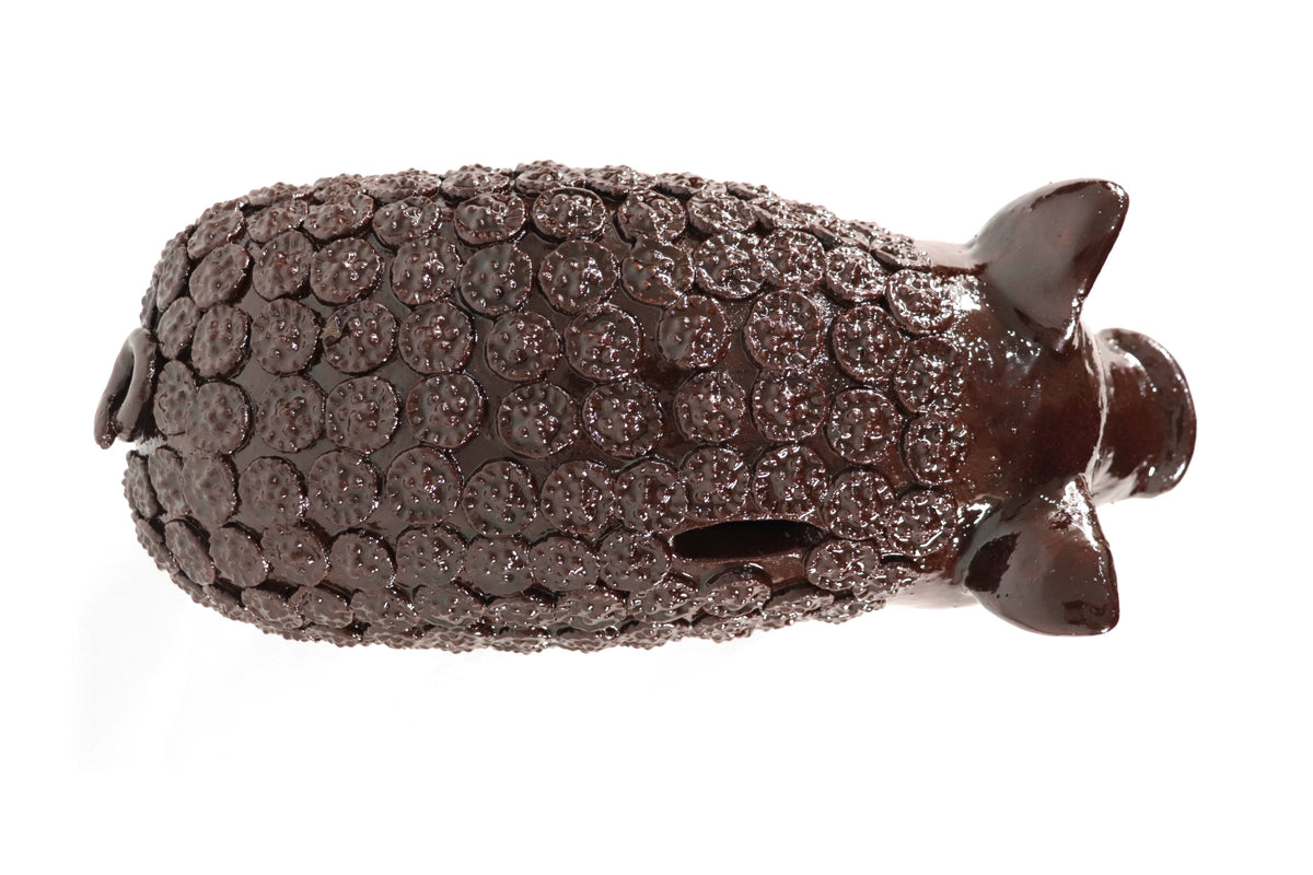 Cochinito - Cerdo de ahorro mediano - Café - 27 cm. 11 in.