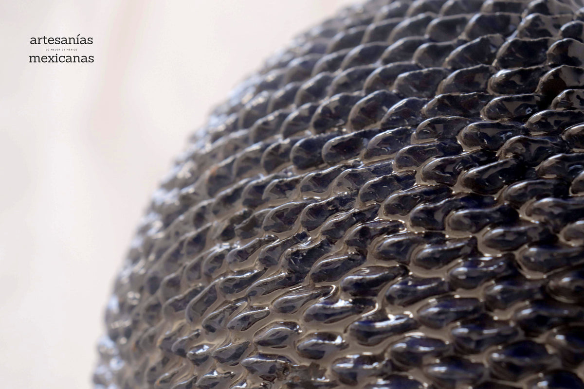 Esferas vidriadas azules de pared - En producción