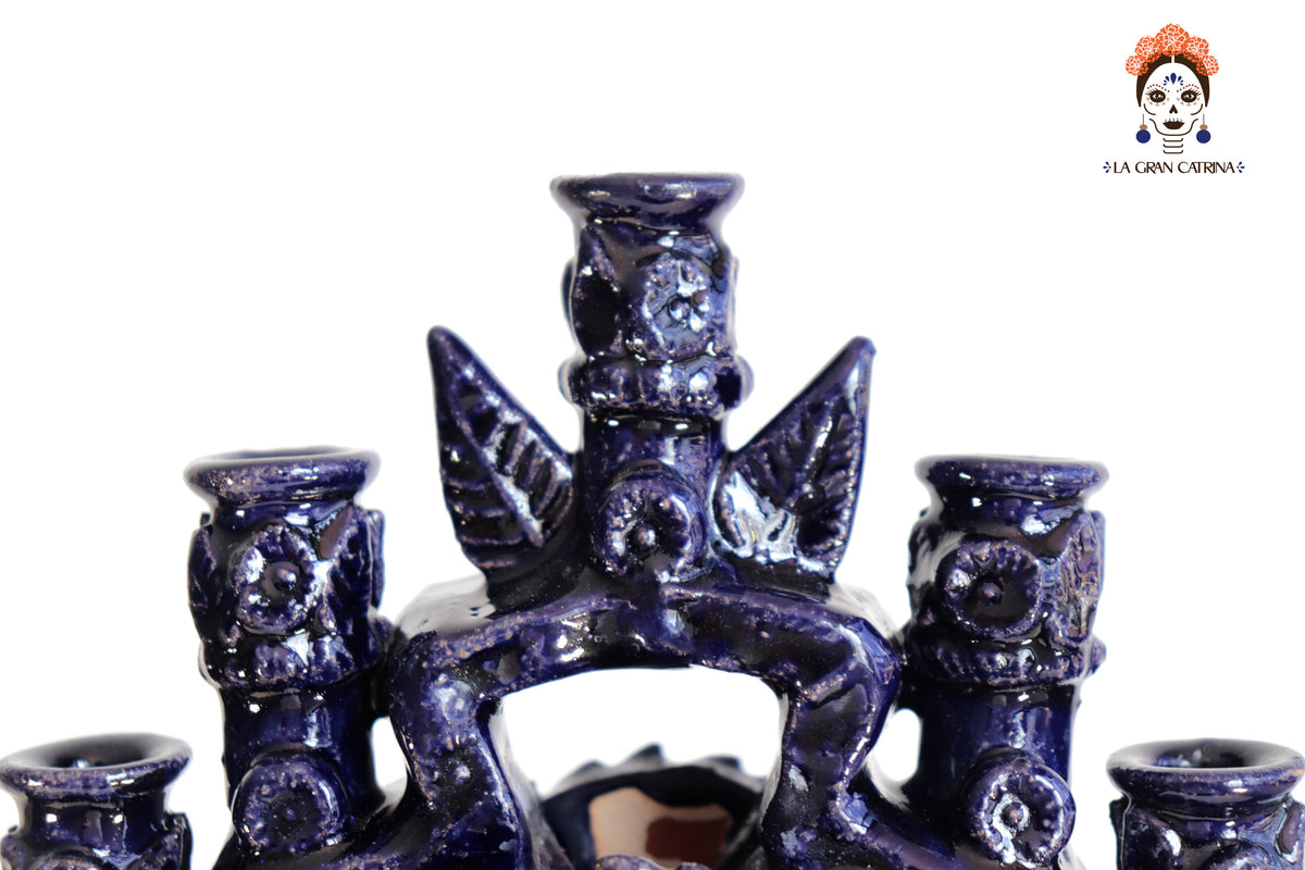 Candelero Azul de 25 velas - 63 cm. 25 in.