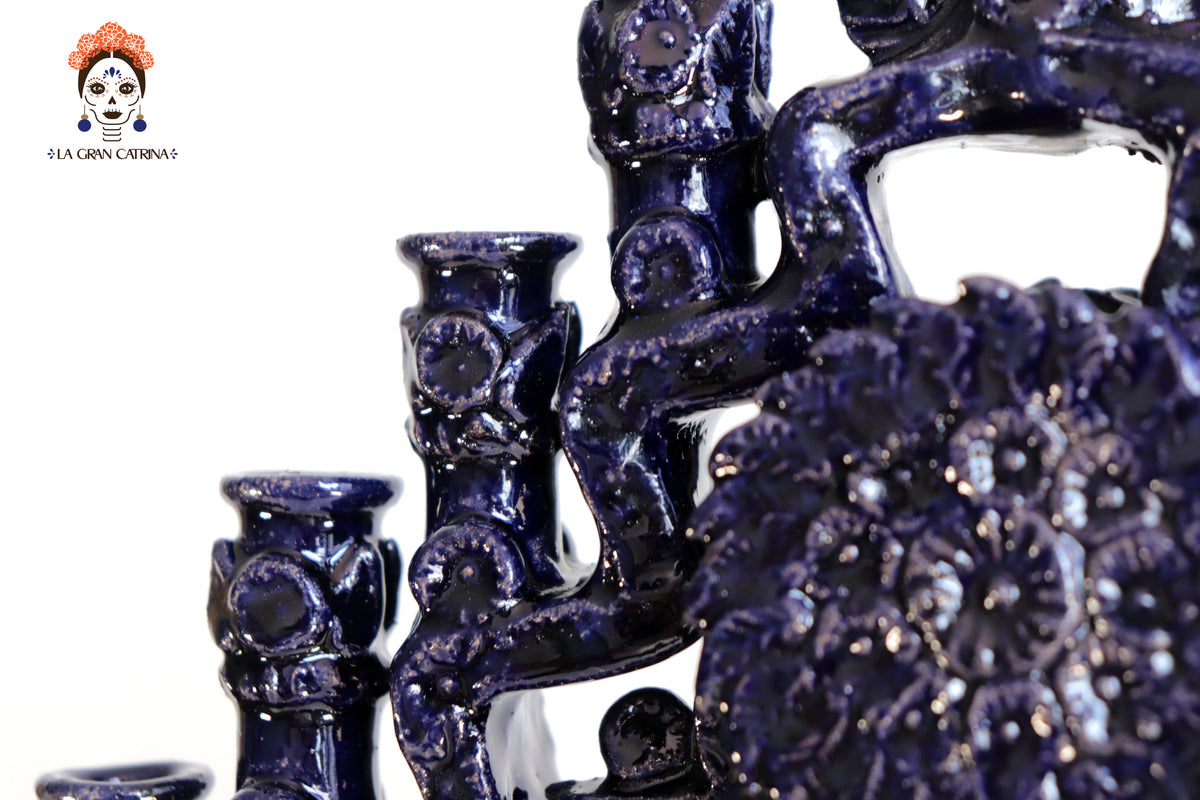 Candelero Azul de 25 velas - 63 cm. 25 in.