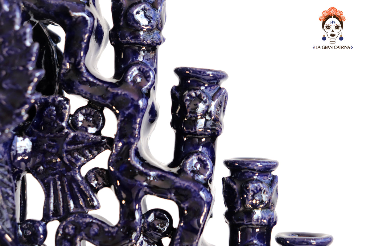 Candelero Azul de 25 velas - 63 cm. 25 in.