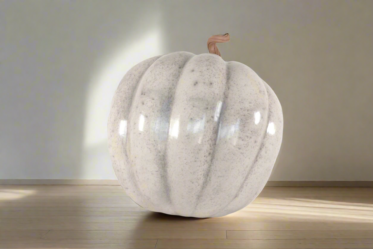 Calabaza blanca grande de barro - 41 cm. 16 in Calabaza