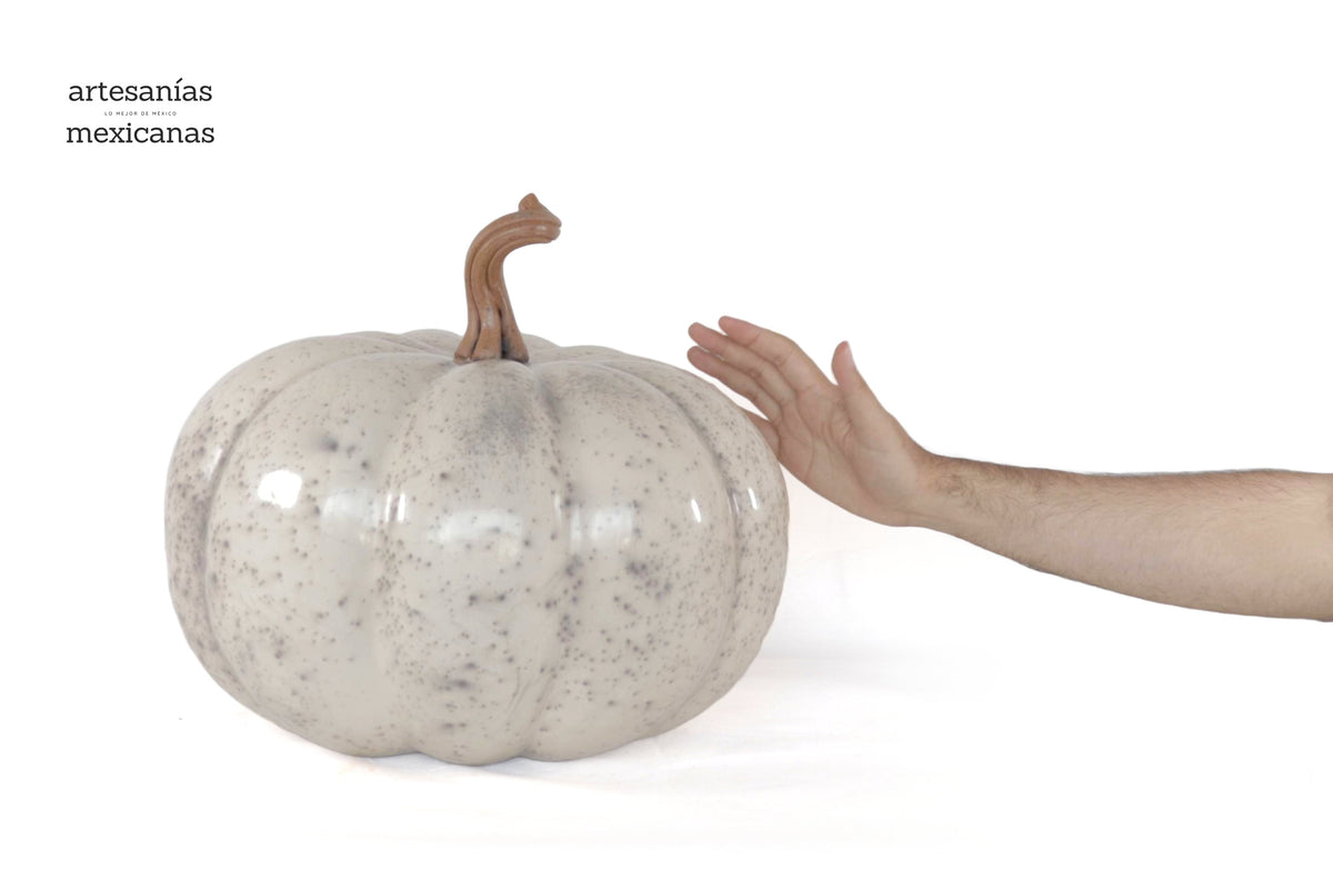 Calabaza blanca grande de barro - 37 cm. 14.5 in Calabaza