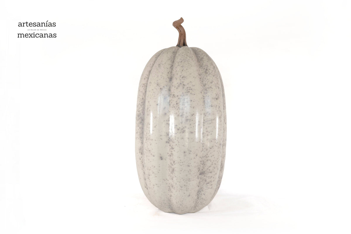 Calabaza blanca grande de barro - 67 cm. 26.3 in. Calabaza