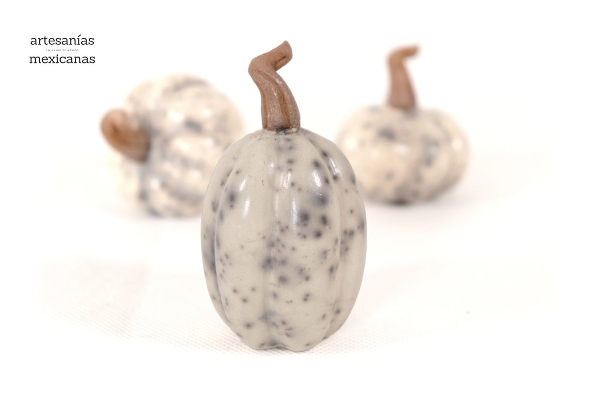 Juego de 3 calabazas blancas miniatura Calabaza