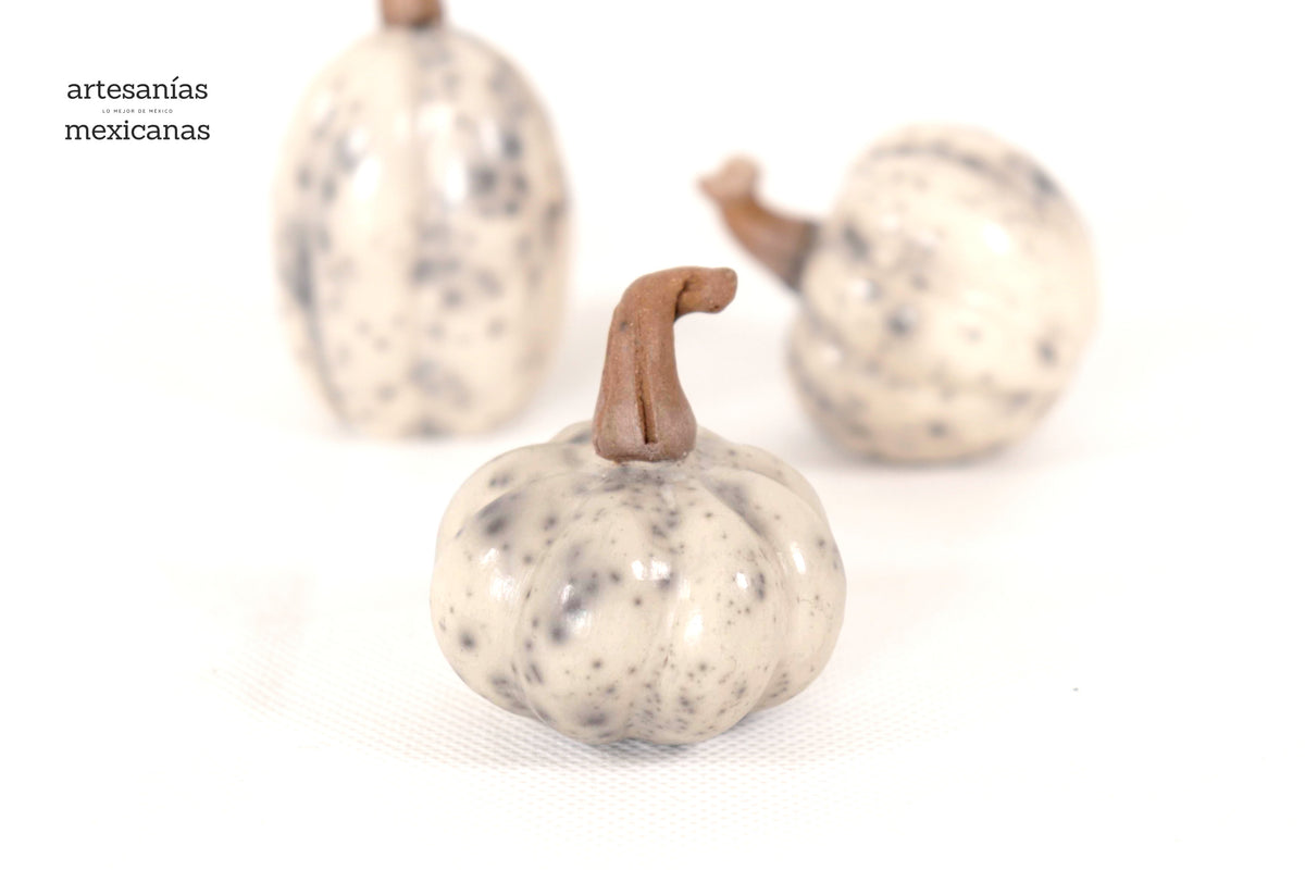 Juego de 3 calabazas blancas miniatura Calabaza