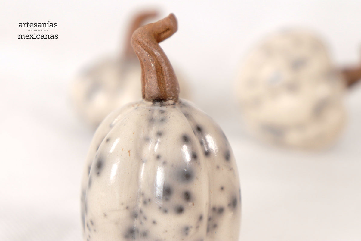 Juego de 3 calabazas blancas miniatura Calabaza