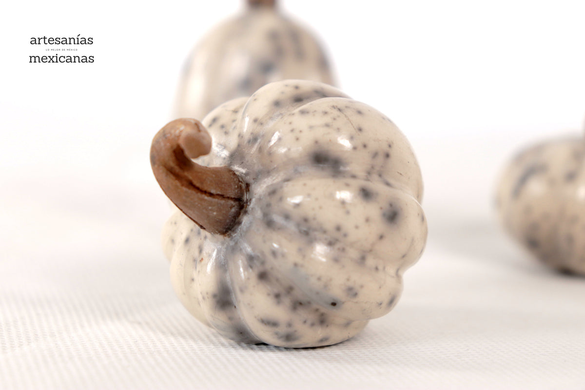 Juego de 3 calabazas blancas miniatura Calabaza