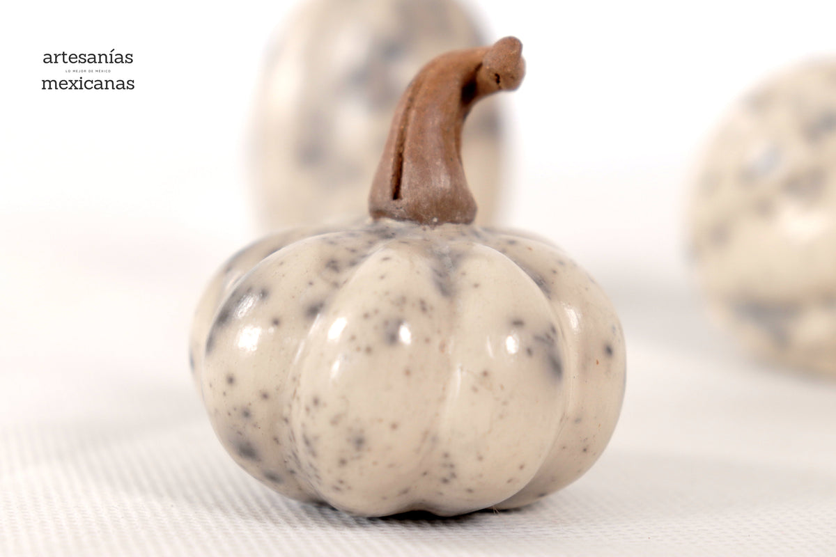 Juego de 3 calabazas blancas miniatura Calabaza