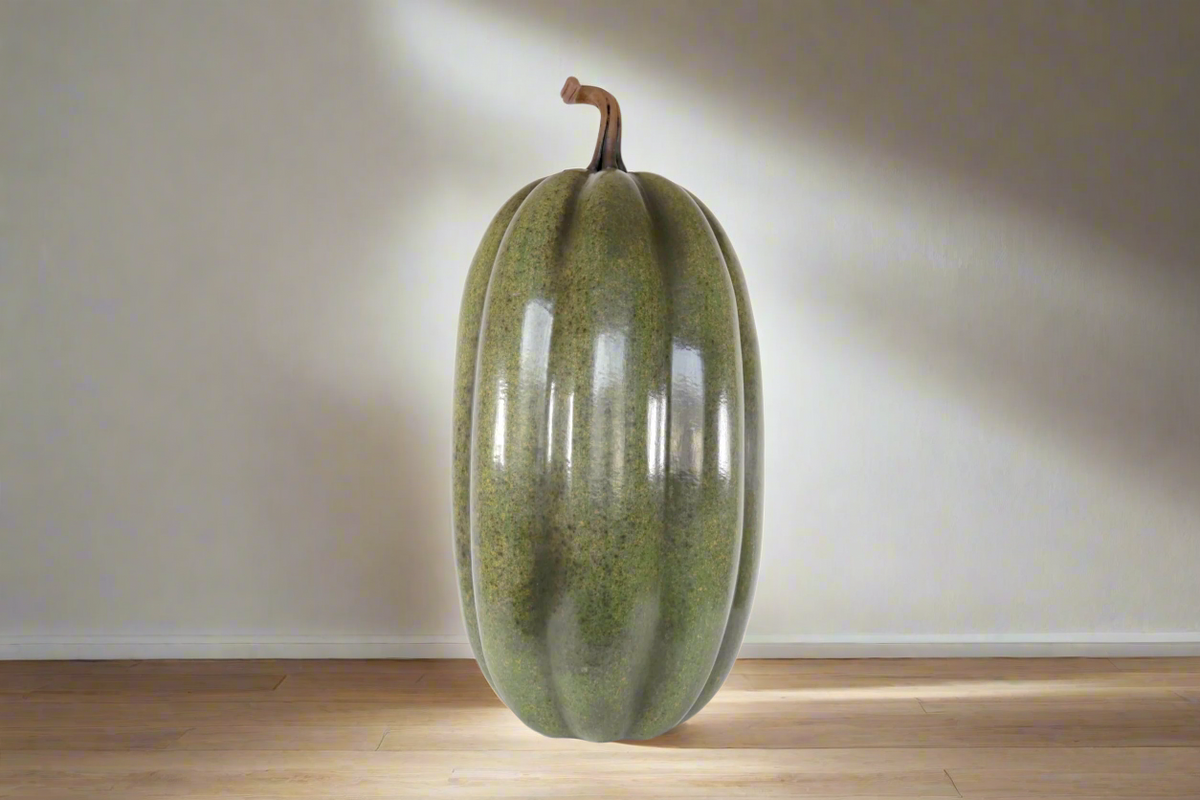 Calabaza verde grande de barro - 67 cm. 26.3 in. Calabaza