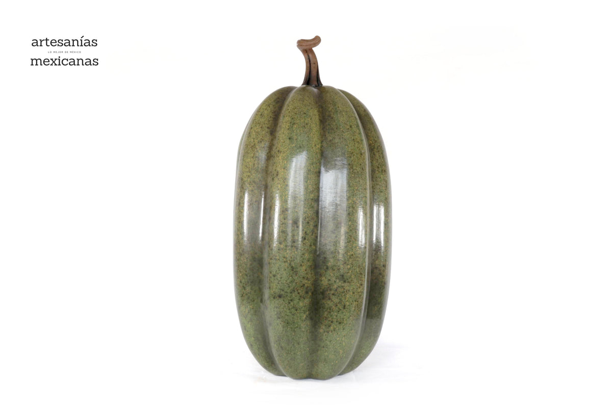 Calabaza verde grande de barro - 67 cm. 26.3 in. Calabaza