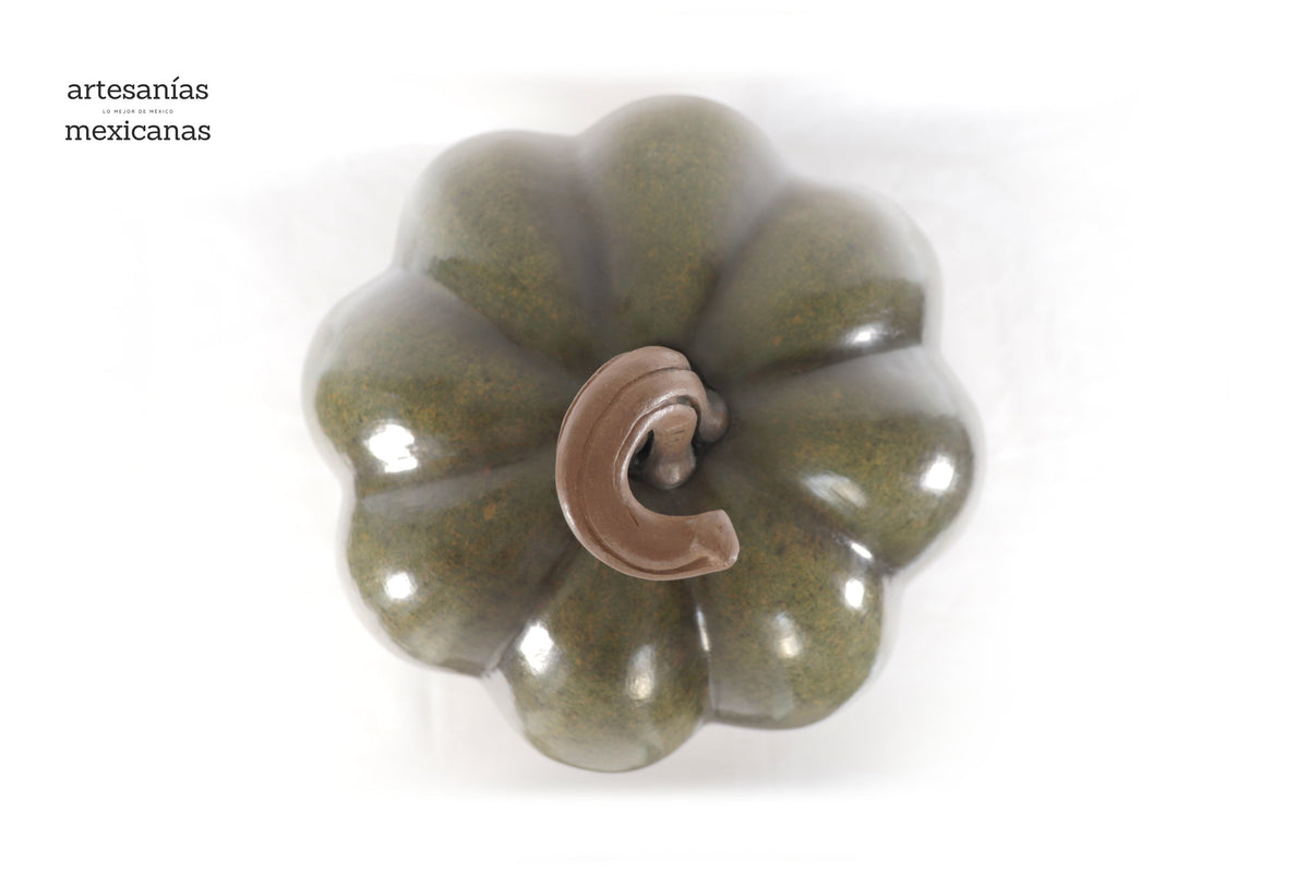 Calabaza verde grande de barro - 67 cm. 26.3 in. Calabaza