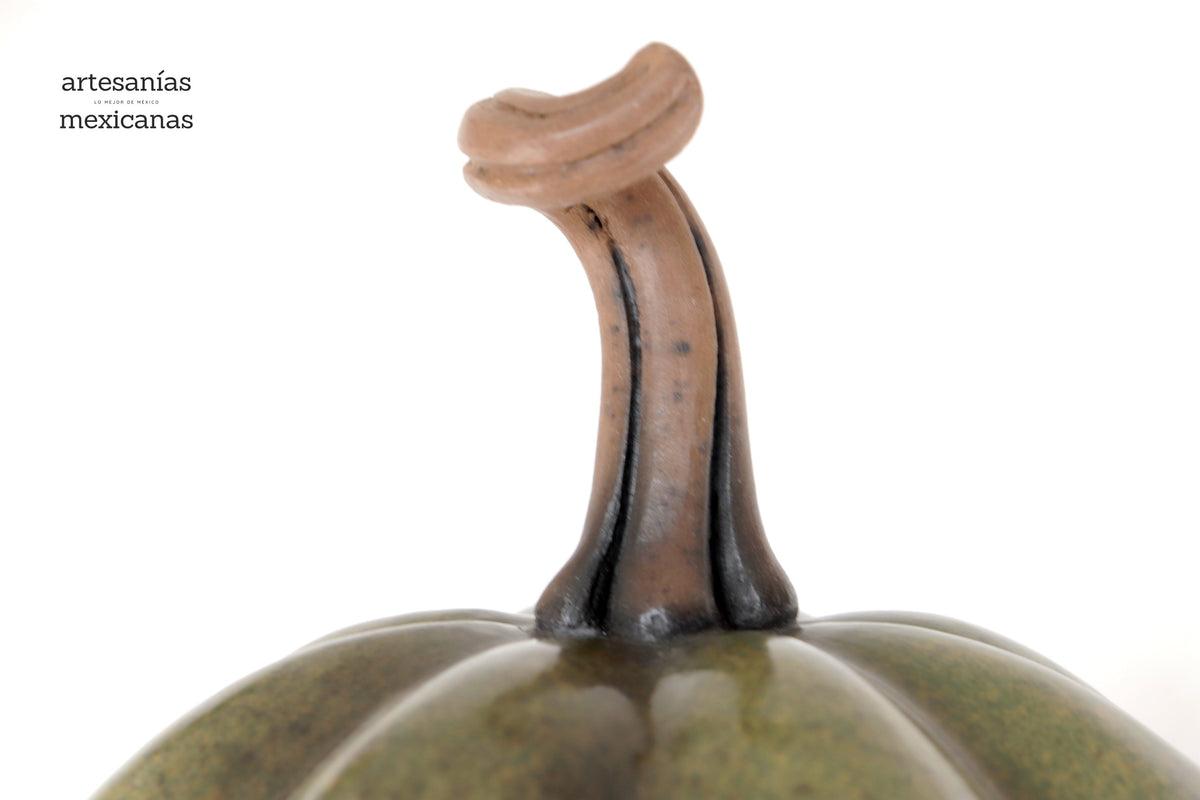 Calabaza verde grande de barro - 67 cm. 26.3 in. Calabaza