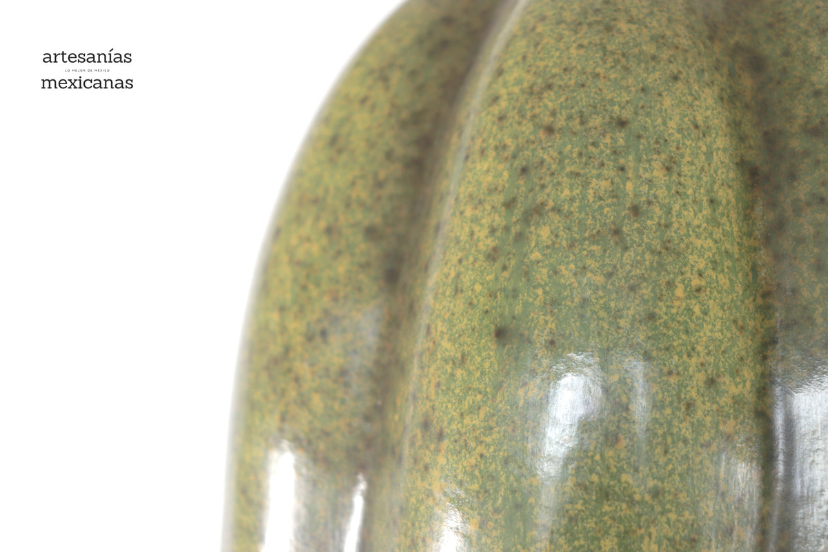Calabaza verde grande de barro - 67 cm. 26.3 in. Calabaza