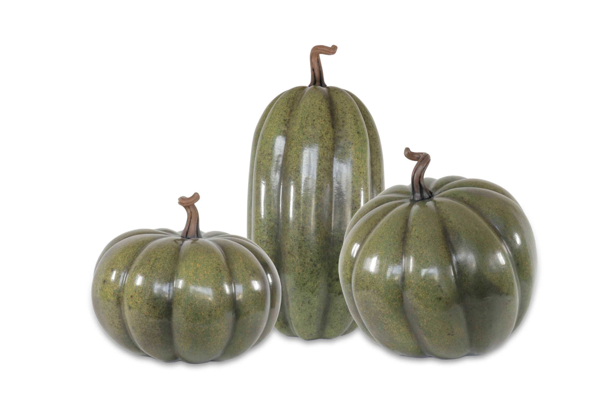 Juego de calabazas verdes grandes Calabaza
