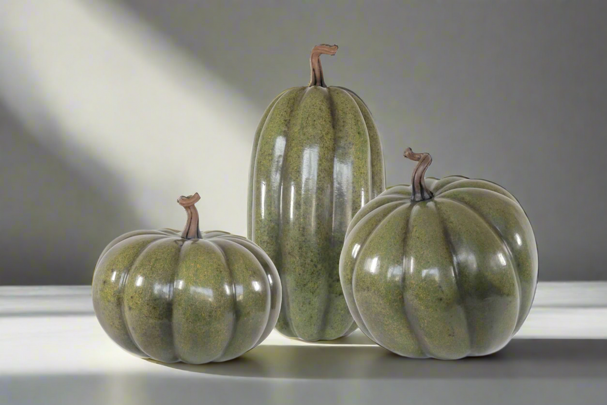Juego de calabazas verdes grandes Calabaza