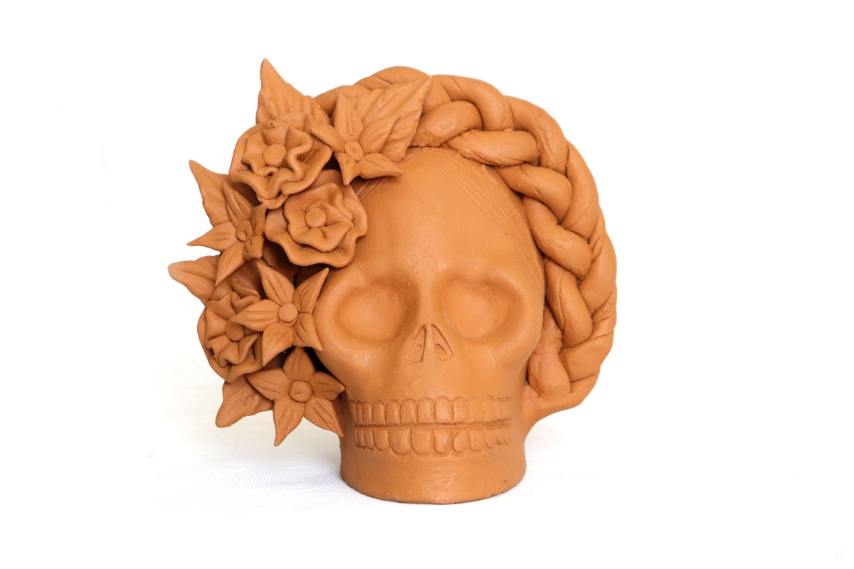 Trío de calaveras - Macetas medianas naranjas Maceta