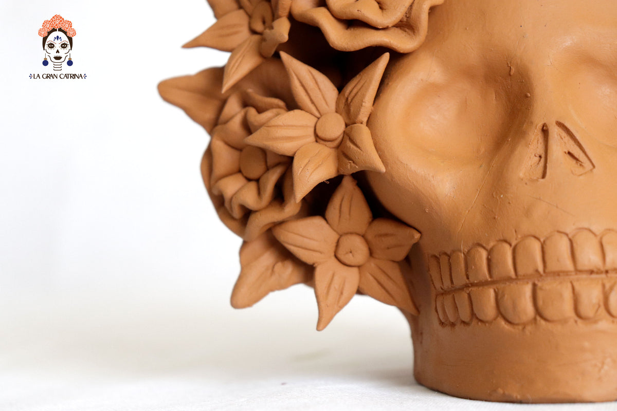 Trío de calaveras - Macetas medianas naranjas Maceta