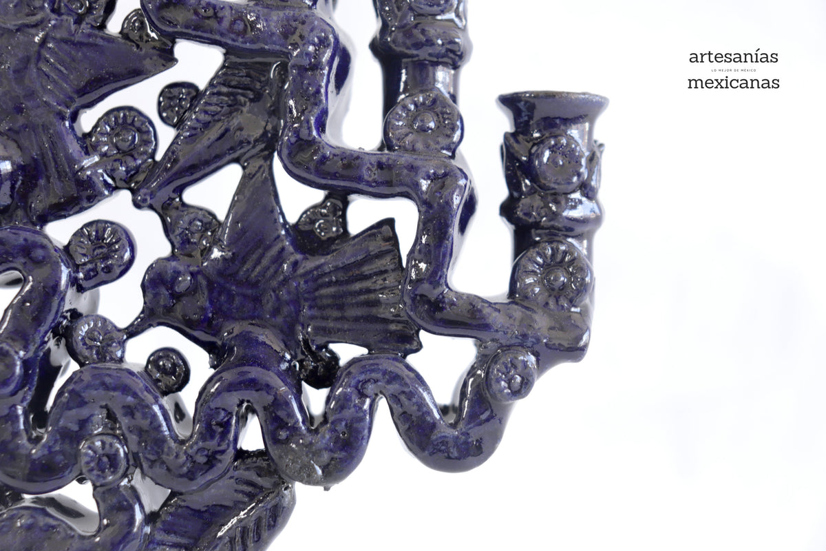 Candelero azul de 15 velas - 38 cm. 15 in Candelabros