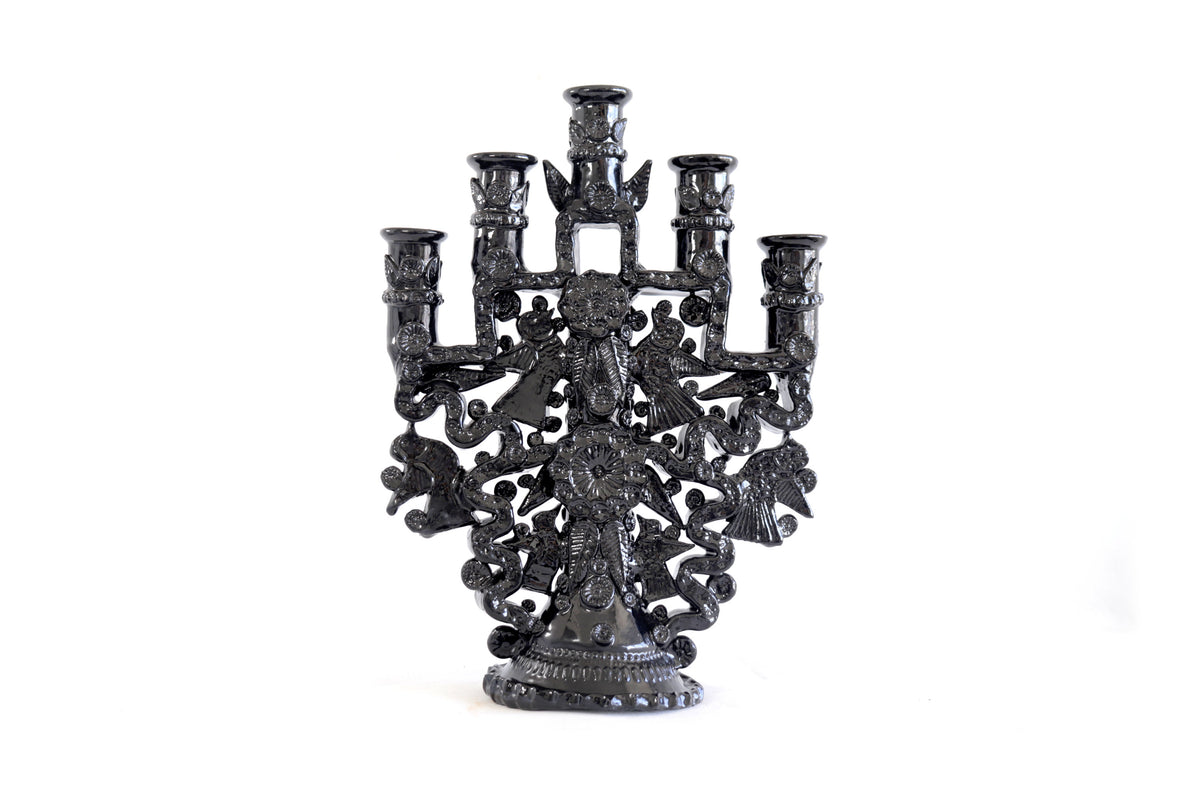 Candelero de 5 velas negro - 26 cm. 10.2 in Candelabros