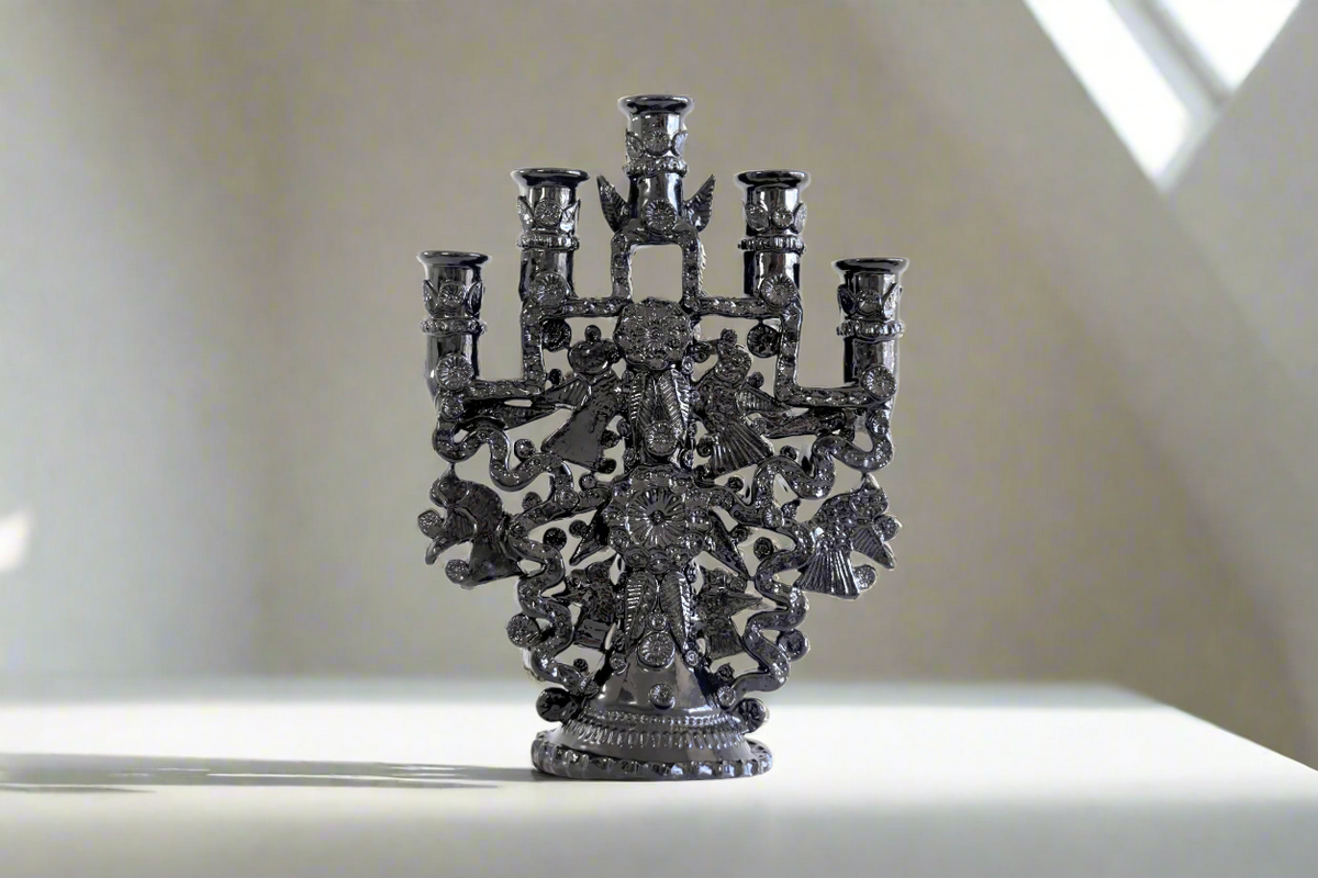 Candelero de 5 velas negro - 26 cm. 10.2 in Candelabros