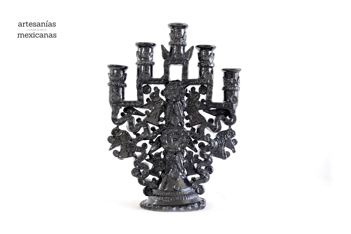 Candelero de 5 velas negro - 26 cm. 10.2 in Candelabros