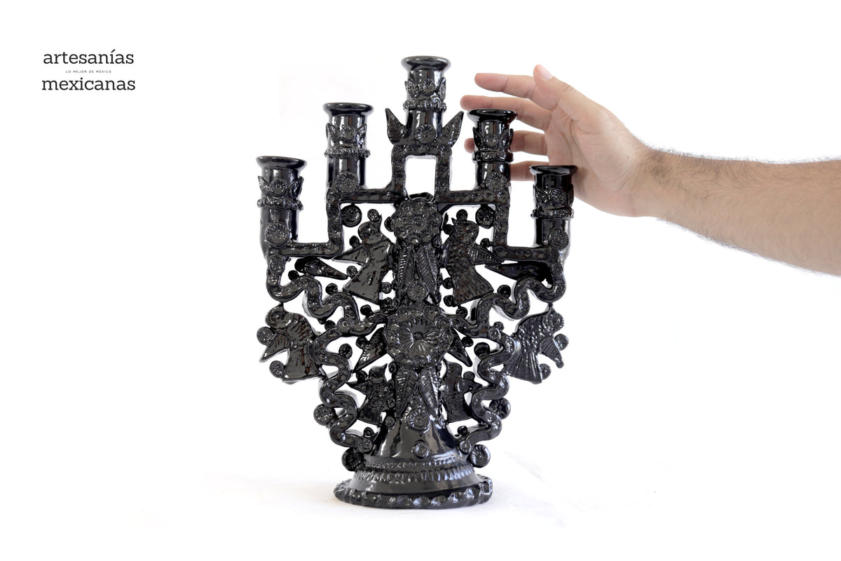 Candelero de 5 velas negro - 26 cm. 10.2 in Candelabros