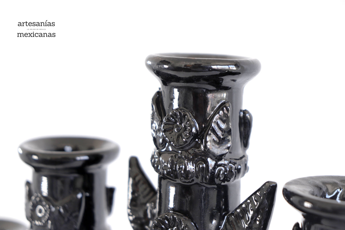 Candelero de 5 velas negro - 26 cm. 10.2 in Candelabros